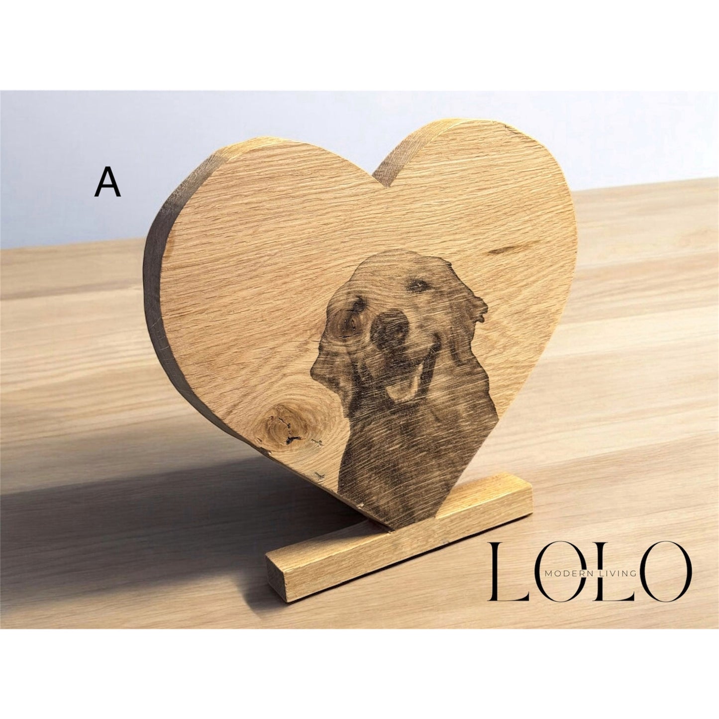 Personalisierte Holz Herzen aus Eiche