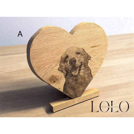 Personalisierte Holz Herzen aus Eiche