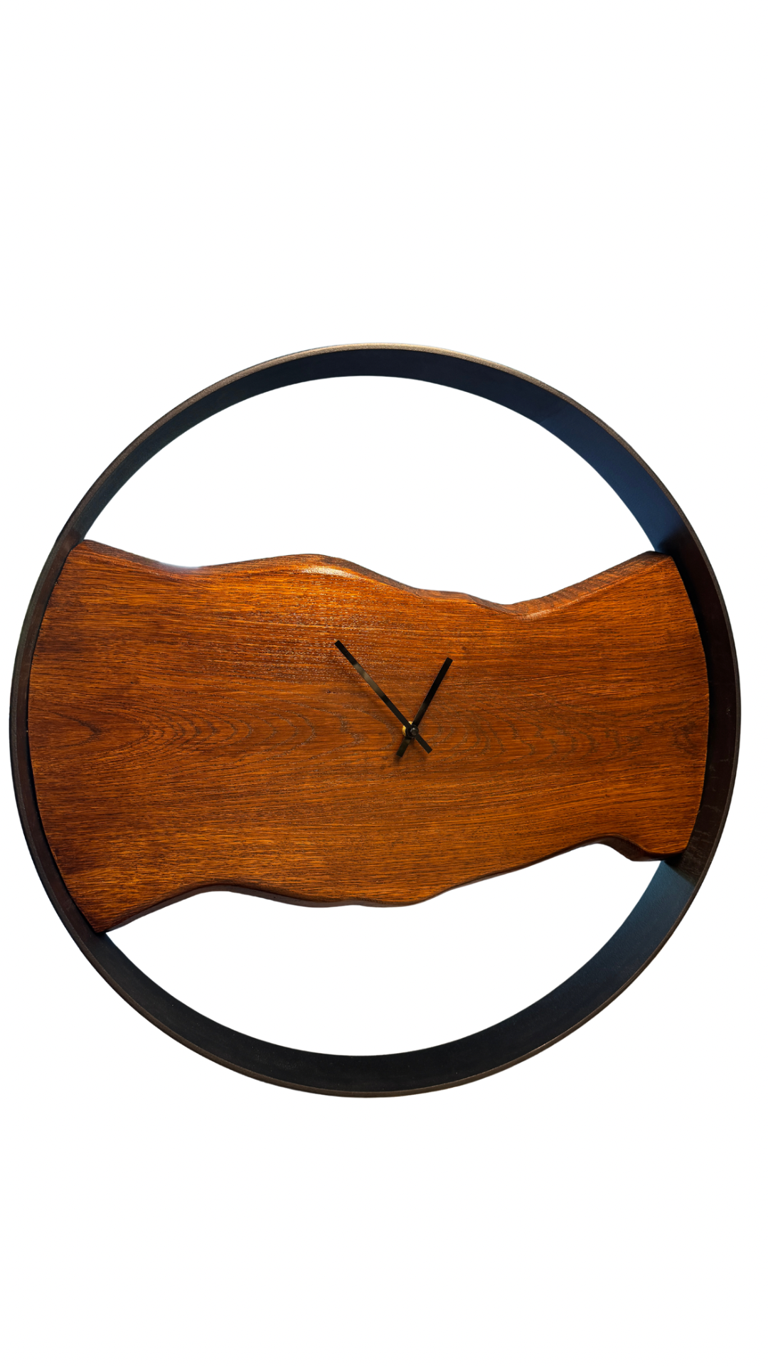 Design Wanduhr aus Eiche & Stahl – Handgefertigtes Unikat 60cm