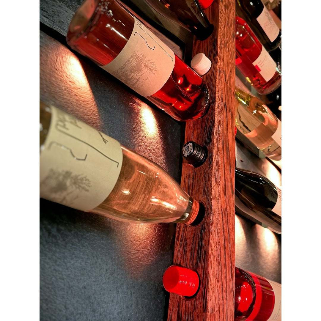 Weinregal aus Holz Modell Experte für 16 Flaschen für die Wandmontage. Aus massiven Eichenholz