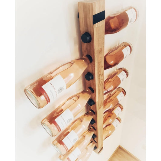Weinregal aus Eichenholz mit den Maßen 1000x58x58mm für die Wandmontage bietet Platz für 11 Flaschen